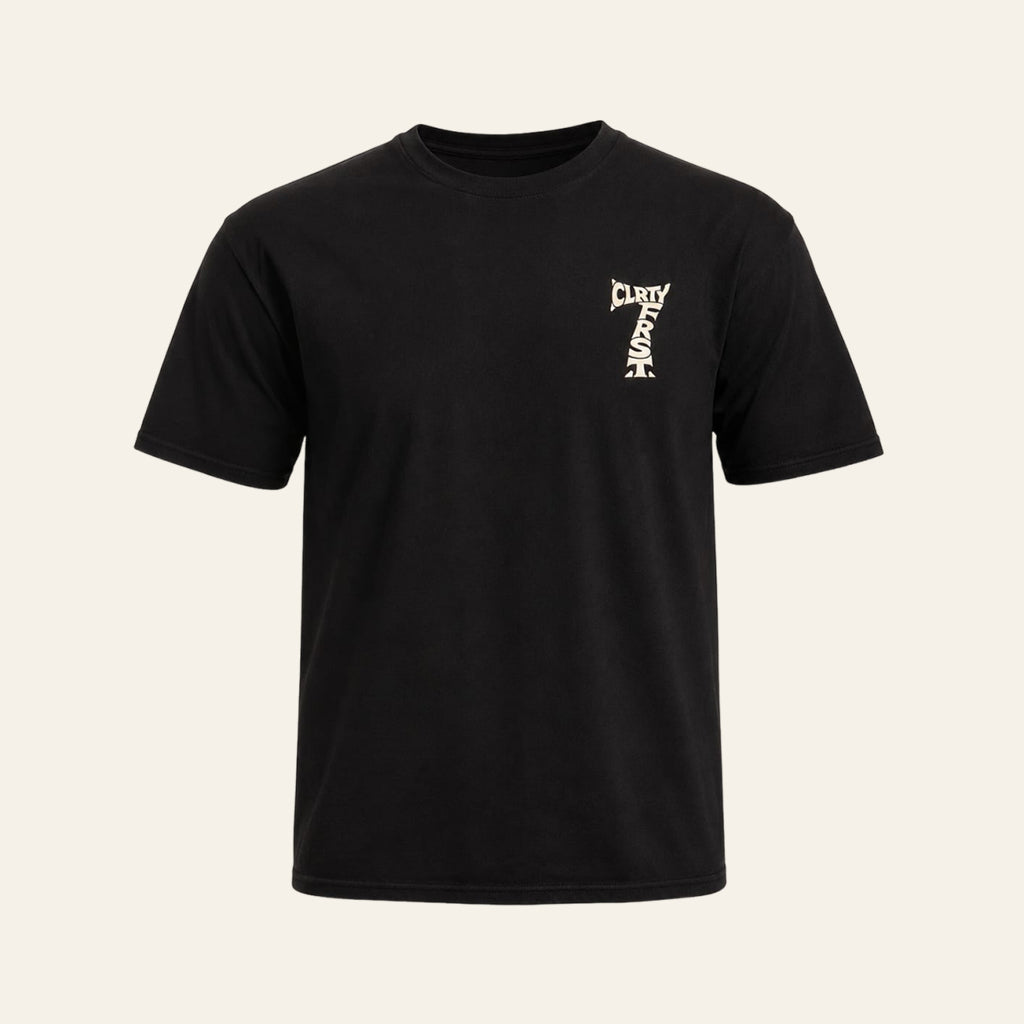 Black CLRTY FRST 7 Tee