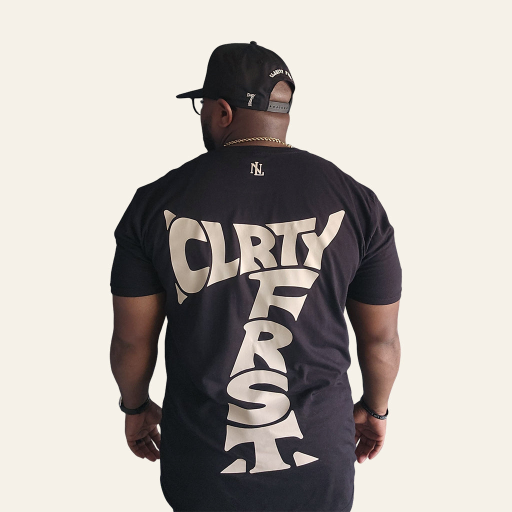 Black CLRTY FRST 7 Tee