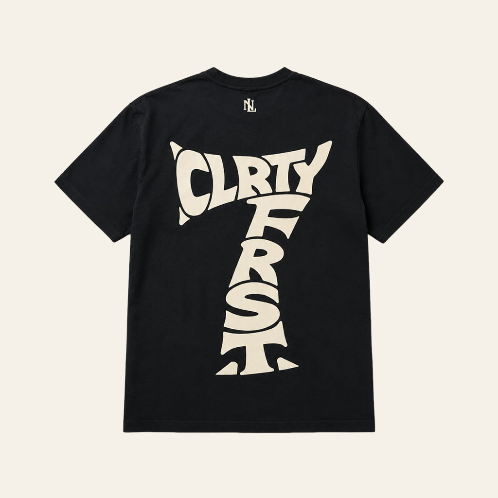 Black CLRTY FRST 7 Tee