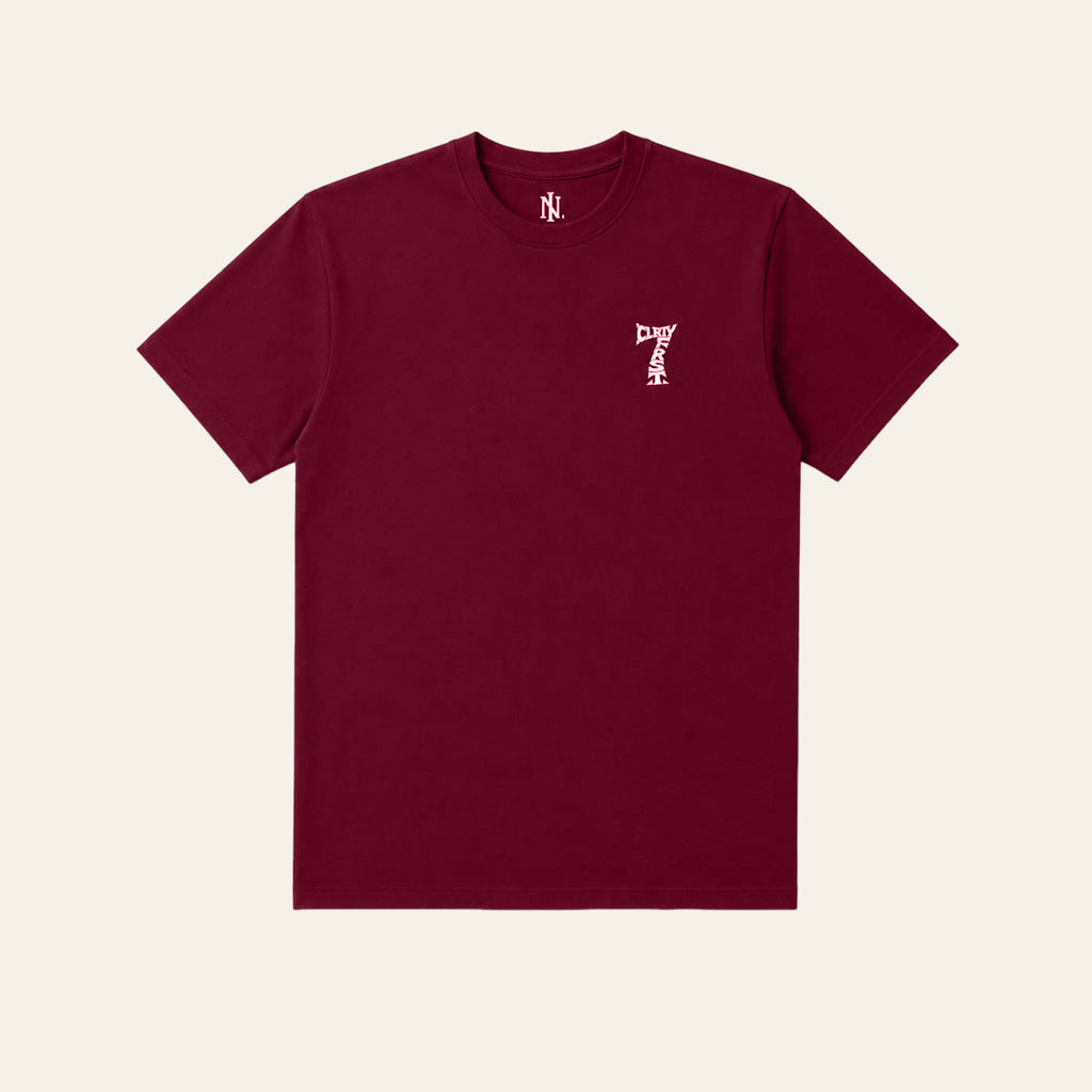 Maroon CLRTY FRST 7 Tee